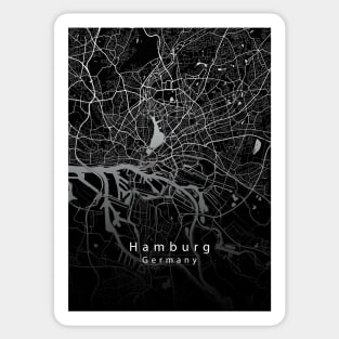 Hamburg Germany City Map dark Sticker